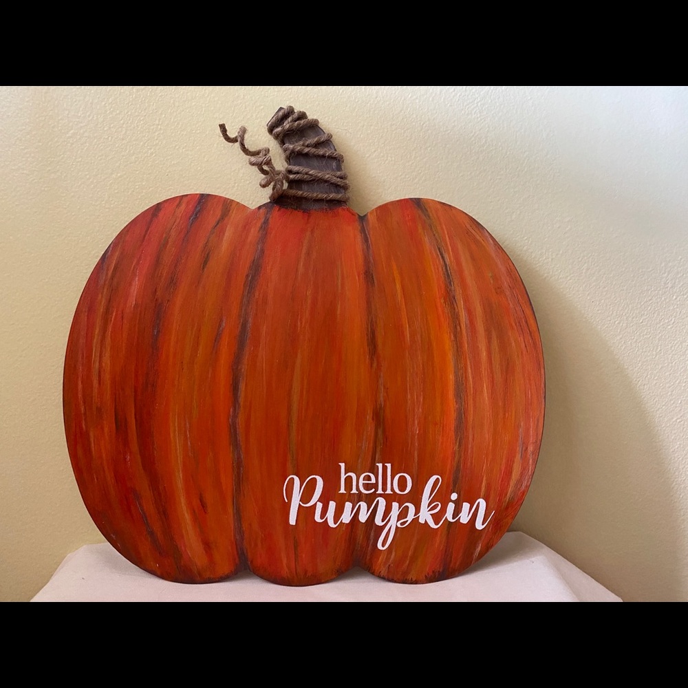 Hand Painted Pumpkin Reading hello Pumpkin